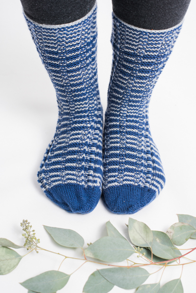 Deep Sea Striped Socks - I Like Knitting